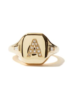 Initial Diamond & 18kt Gold Pinky Ring from Shay
