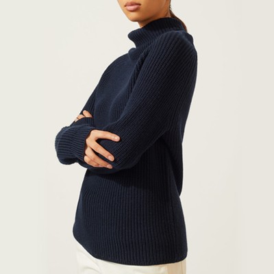 Roll Neck Slouchy Rib Jumper