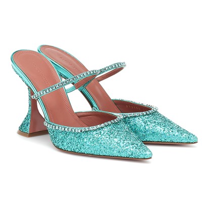 Gilda Embellished Glitter Mules from Amina Muaddi