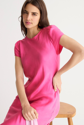 Cupro-Blend Midi T-Shirt Dress