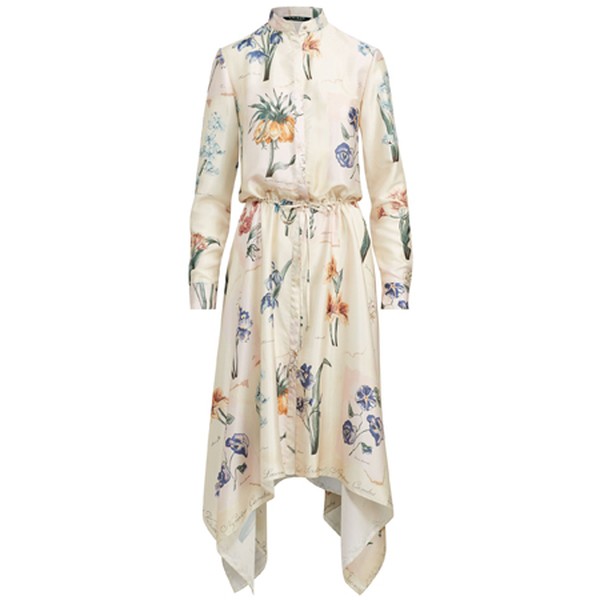 Floral Handkerchief-Hem Dress