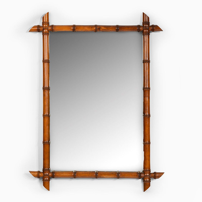 A Beechwood Faux Bamboo Mirror from Blanchard Collective