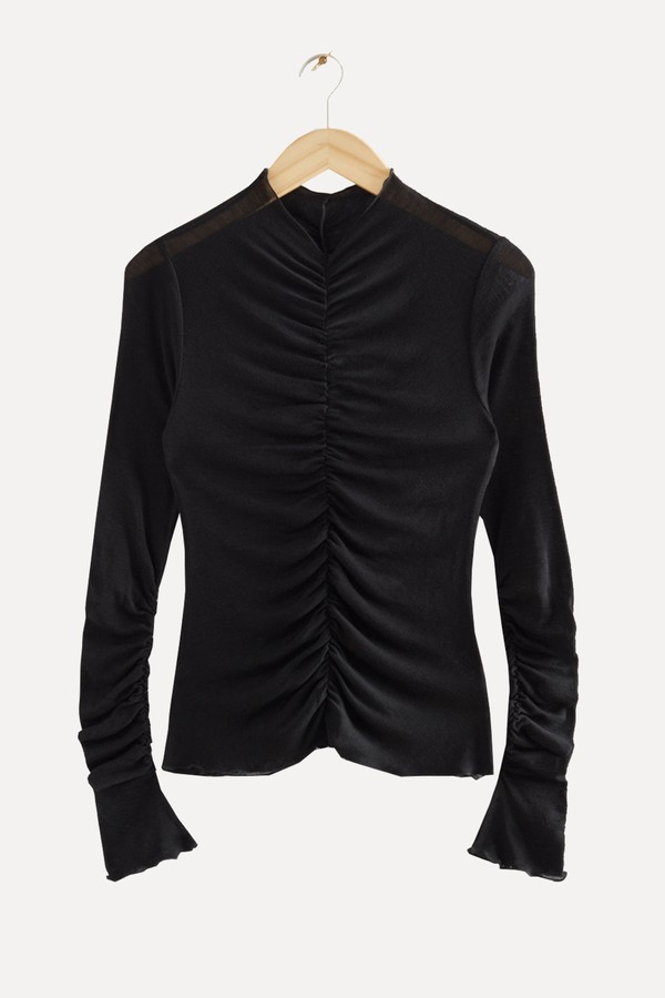 Ruched Flared Sleeve Top from & Other Stories