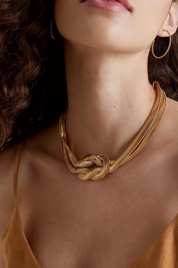 Oversized Herringbone Knot Necklace from Anthropologie