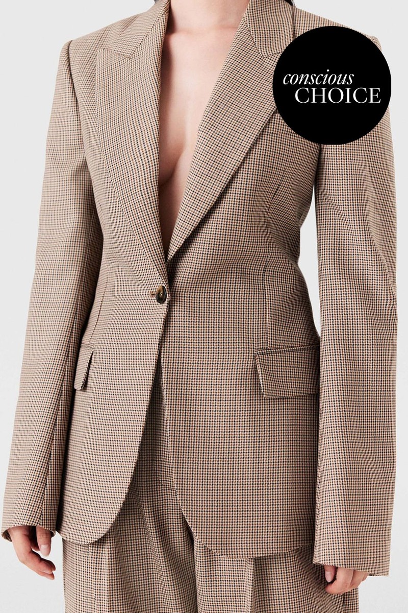 Oversized Houndstooth Wool Blazer from Stella Mccartney