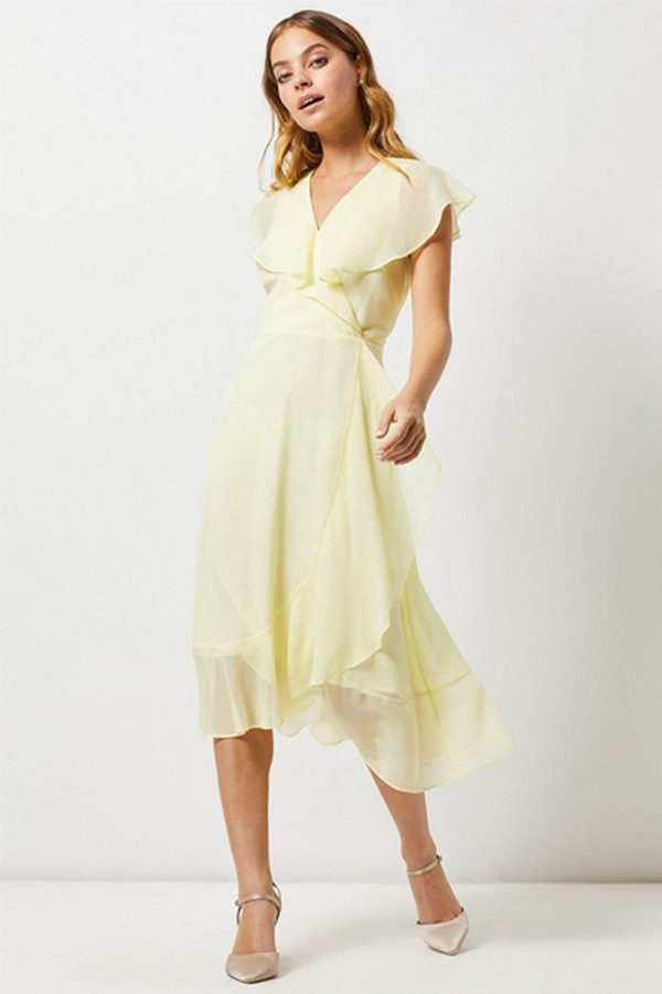 Yellow Glitter Midi Dress