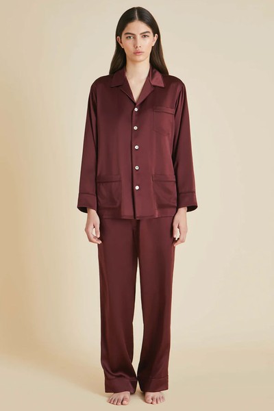 Yves Burgundy Pyjamas from Olivia Von Halle