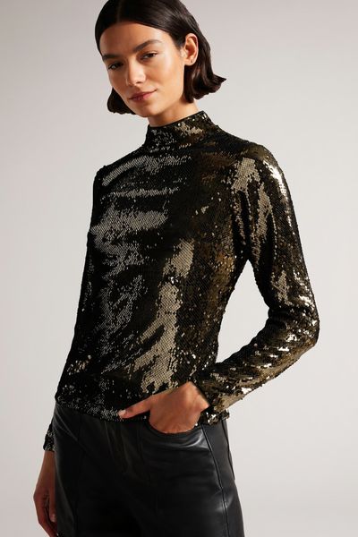 Lovato Long Sleeve Sequin Top