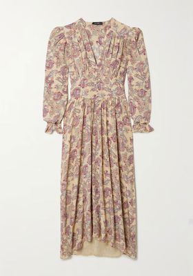 Moyrala Pleated Paisley Print Silk Crepe Dress from Isabel Marant