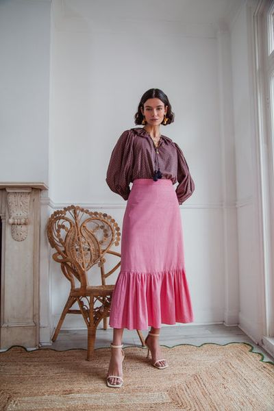 Cropped Rose Corduroy Skirt, £195 | Beulah