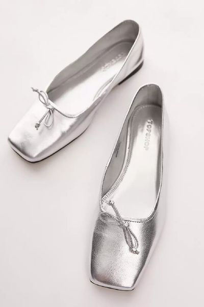 Bethany Leather Square Toe Unlined Ballerina Shoe