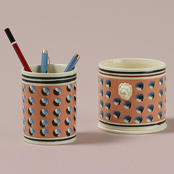Persimmon Mochaware Ceramic Pen Pot from Choosing Keeping