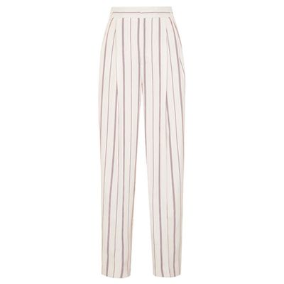 Linn Striped Crepe Tapered Pants from Joseph