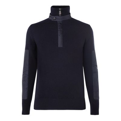 Contrast-Trimmed Wool-Blend Half-Zip Sweater from Moncler Grenoble