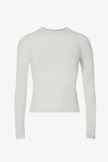 Round-Neck Long-Sleeve Stretch-Cotton Jersey Top from Skims