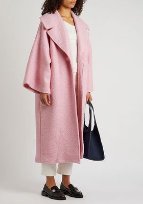 Pink Oversized Bouclé Coat from Mariam Al Sibai