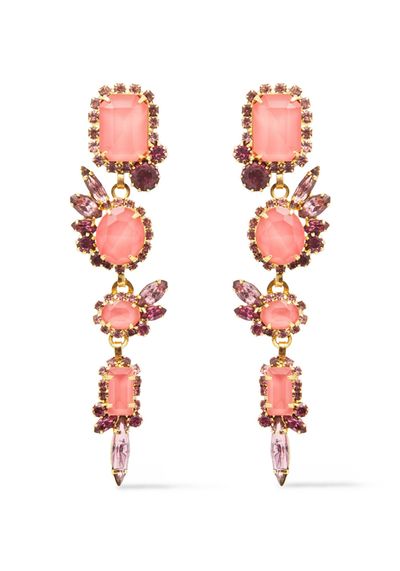 24-Karat Gold-Plated Crystal Earrings from Elizabeth Cole