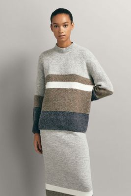 Striped Cape-Style Sweater from Massimo Dutti