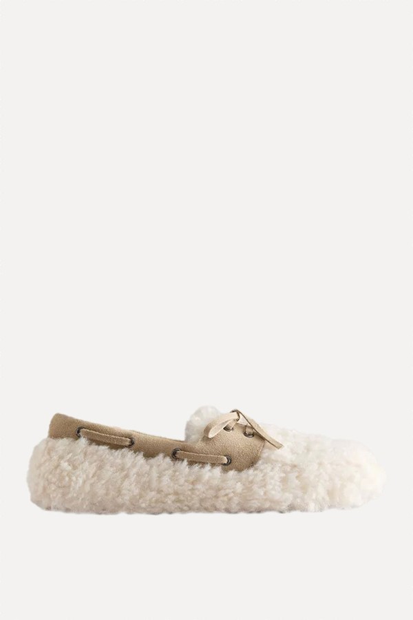 Faux Shearling Leather Loafer Slippers from Zara
