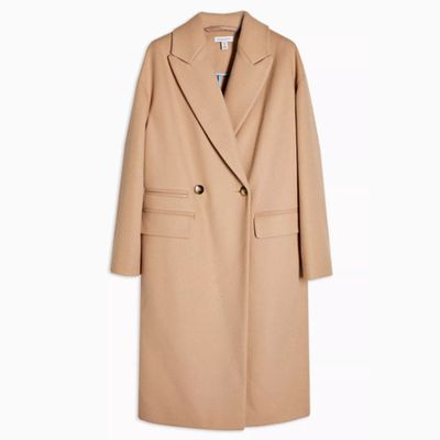 Camel Double Breasted Coat from Topshop