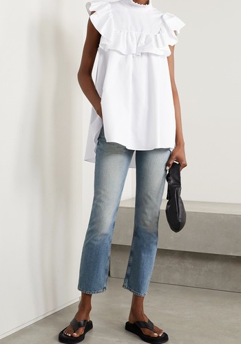 Ruffled Cotton-Poplin Top from Adam Lippes