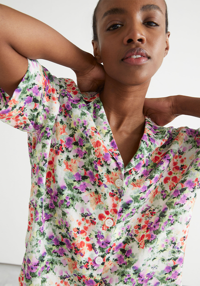 Short Sleeve Floral Print Shirt