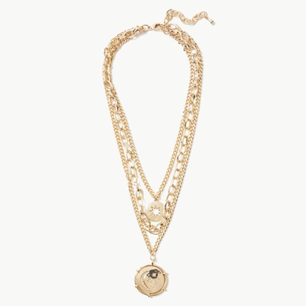 Layered Star Disc Necklace