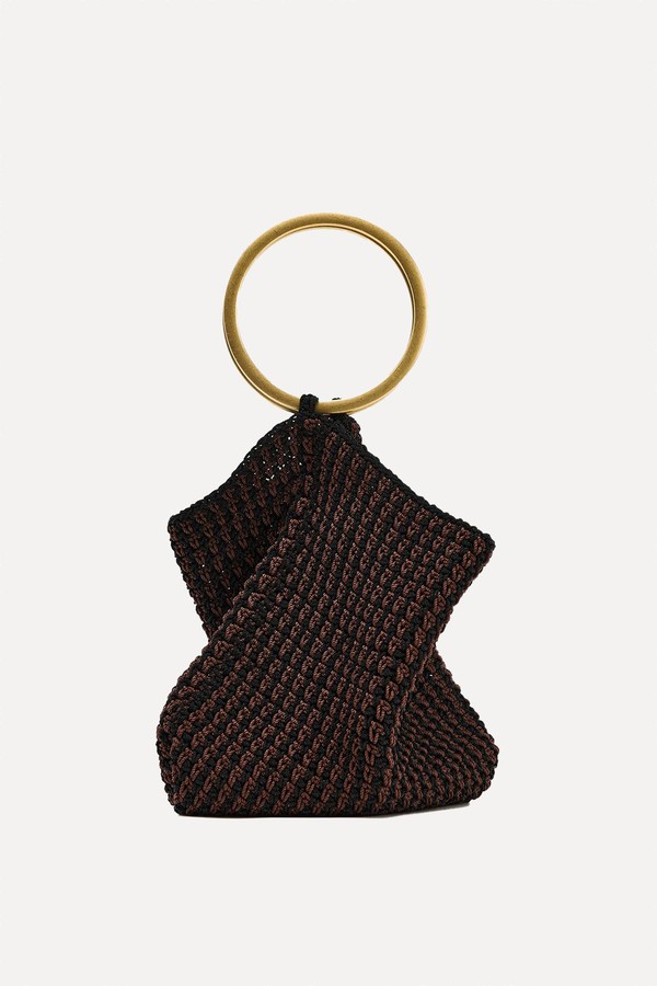 Woven Bag With Metal Handle