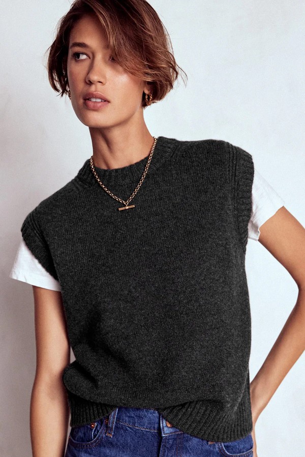 Cashmere Ribbed Trim Tank