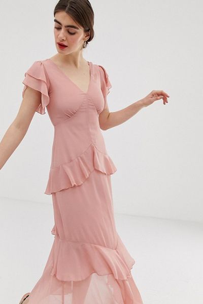 Chiffon Tiered Maxi Dress from Warehouse