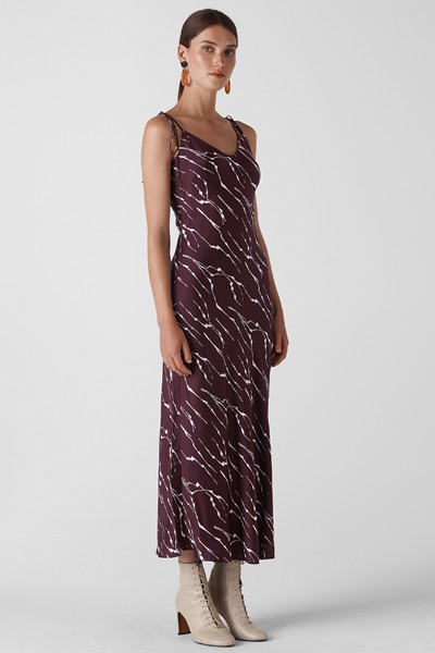 Dagma Twig Print Slip Dress