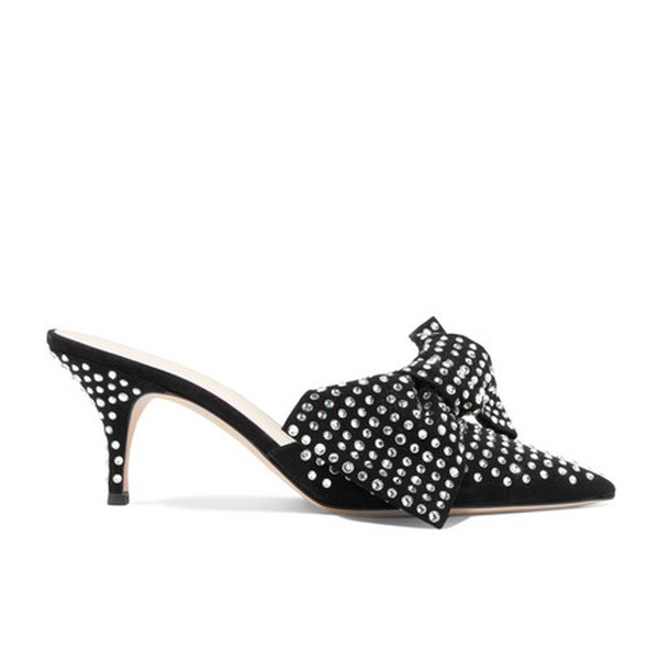 China Crystal-Embellished Suede Mules from Magda Butrym