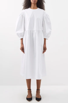 Margot Upcycled Cotton-Twill Midi Dress