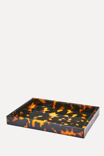 Faux Tortoiseshell Lacquered Serving Tray from Addison Ross