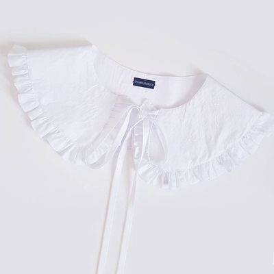 Oversized White Peter Pan Collar With Frill  from Styliani Georgiou 