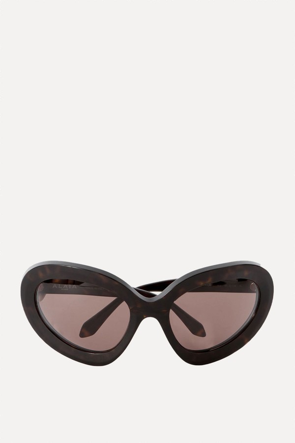 Round-Frame Tortoiseshell Acetate Sunglasses from ALAÏA EYEWEAR 