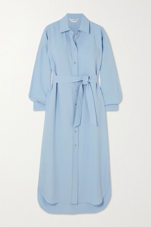 Volante Belted Silk Shirt Dress from Max Mara