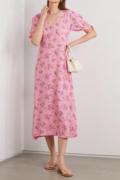 Daija Floral-Print Crepe Midi Dress from Faithful The Brand