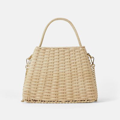 Natural City Bag With Chain from Zara