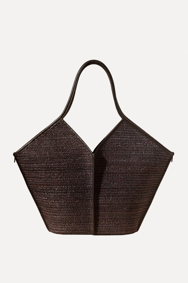 Calella Raffia Leather-Trimmed Tote Bag from HEREU