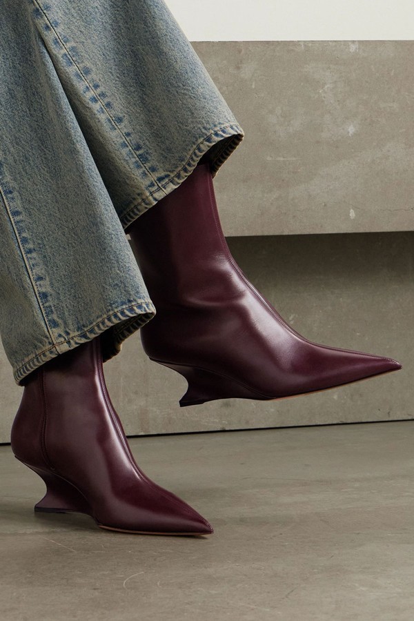 Nina Leather Wedge Ankle Boots from Paris Texas