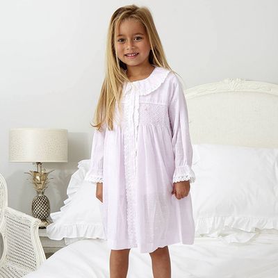 Pink Smocked Dressing Gown from Mini Lunn