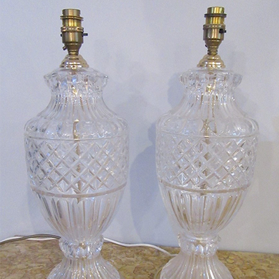 Vintage Hollywood Style Glass Table Lamps from The Hoarde