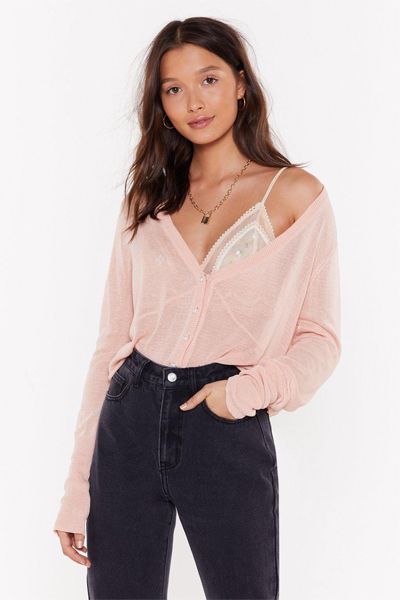 V Boss Bitch Thin Knit Cardigan