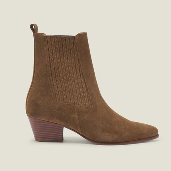 Leather Ankle Boots With Elastic from Sandro