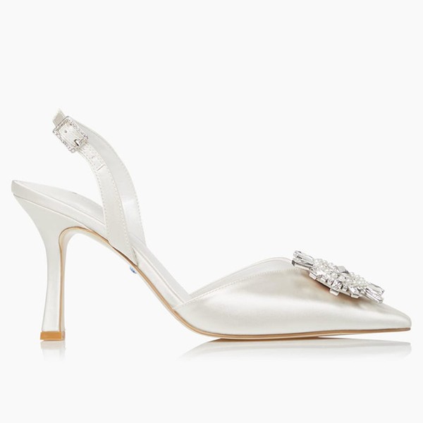 Casise Satin Brooch Slingback Court Shoes from Dune