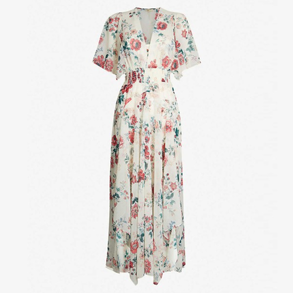 Rose-Print Crepe Dress from Maje