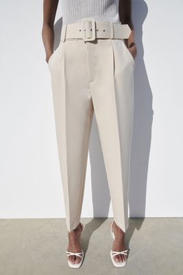 Trousers With Lined Belt from Zara