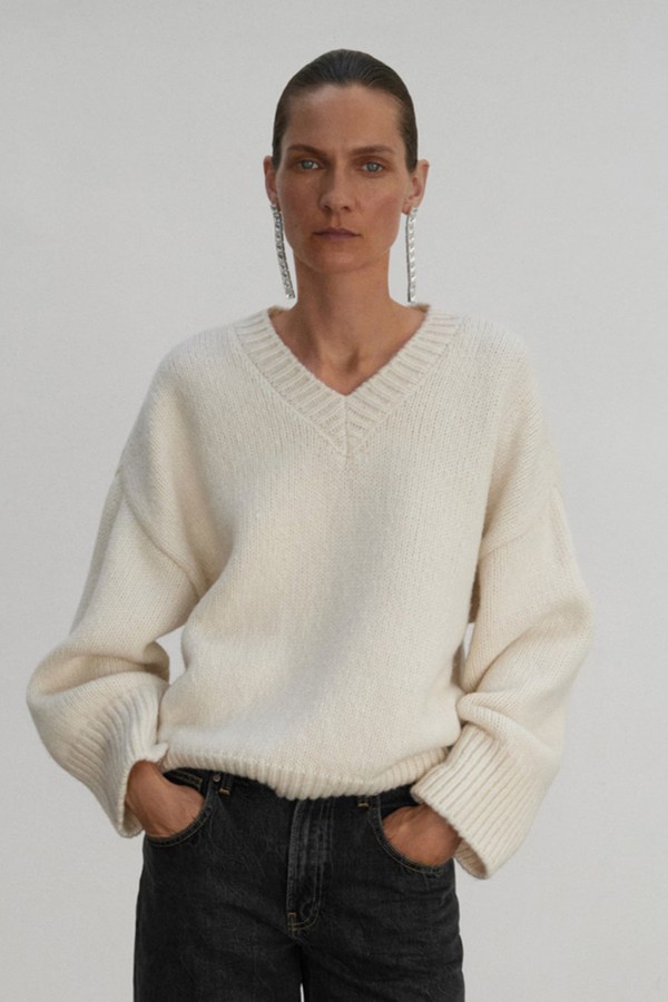 V-Neck Wool Sweater from Mango