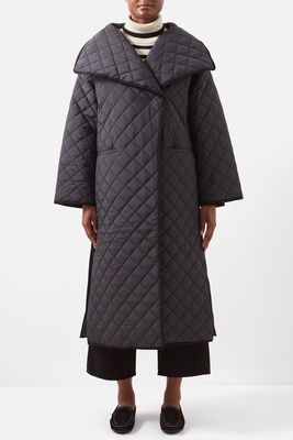 Quilted Recycled-Shell Wrap Coat from Toteme